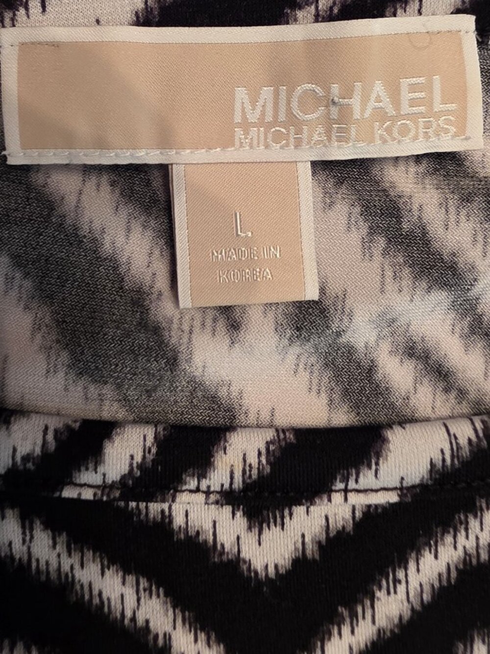 Michael Kors Zebra Print Boatneck Shift Dress - Size Large - Picture 5 of 8
